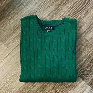 RL Polo Cable Knit Sweater boys sz. 14-16 large, may fit a petite woman sz small